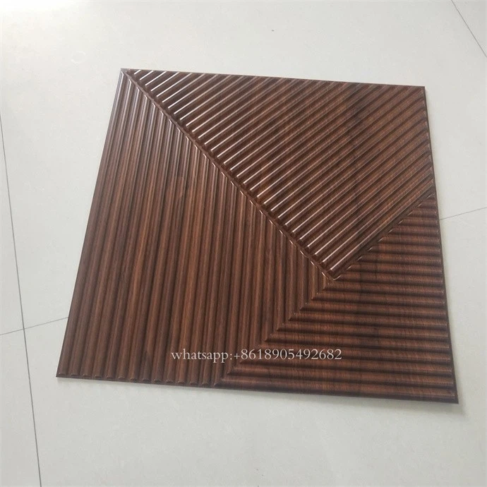 Polished Wooden Colour 3D Pvc Wall Panels Board
